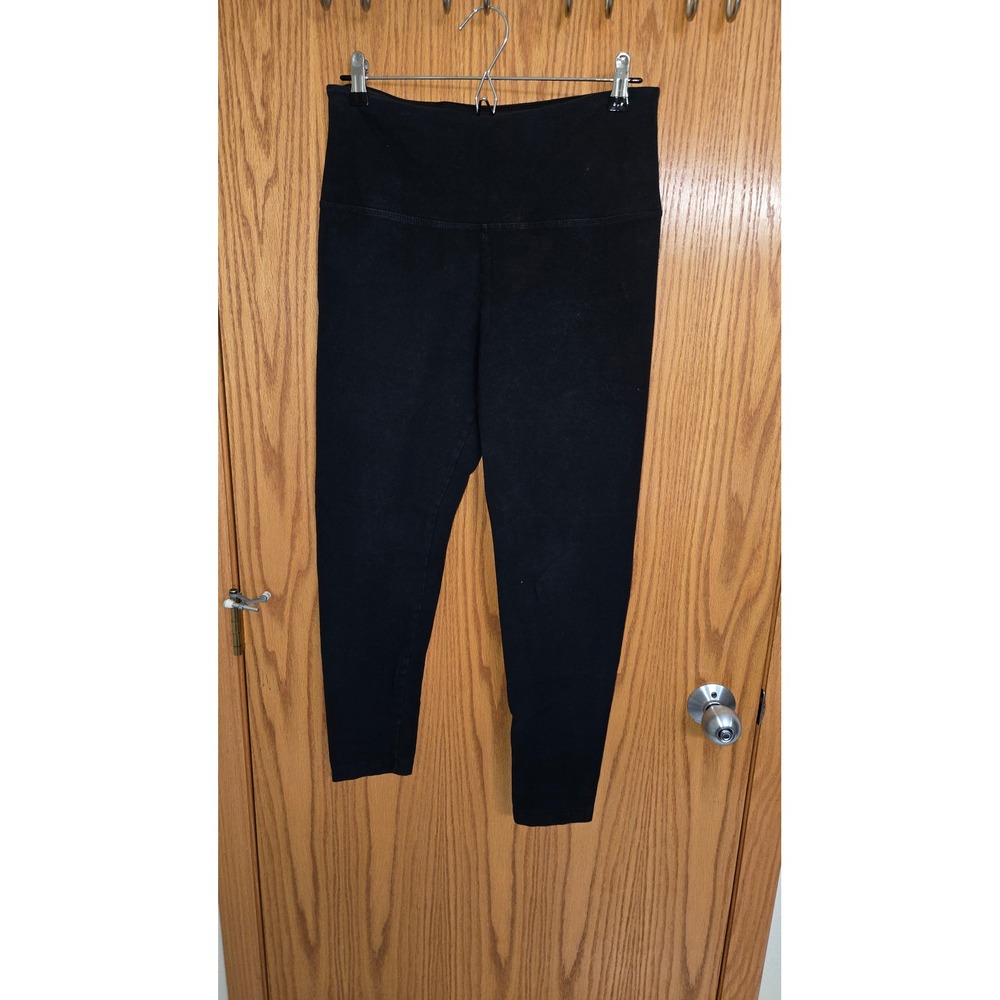 Lysse Black High Waisted Cotton Blend Leggings Style 1219 Large